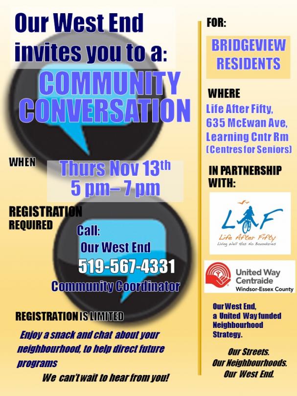 Bridgeview Neighbourhood Community Conversation with Our West End